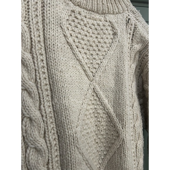 Nature Company 100% Wool Vintage Fisherman Chunky Cable Knit Sweater Size‎ L - Picture 8 of 11